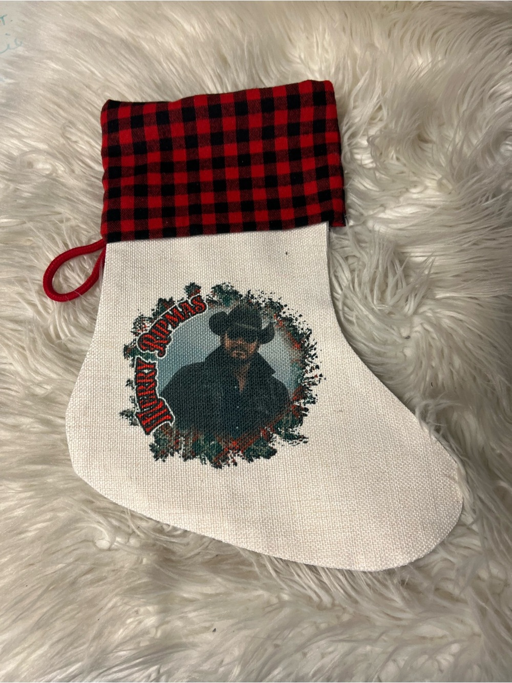 Brand new yellowstone Christmas stocking rip